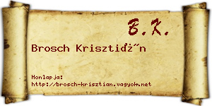 Brosch Krisztián névjegykártya